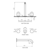Parisi Stereo Wall Set with 190mm Spout | Brushed Brass